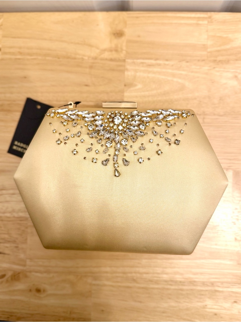 NWT Badgley Mischka Gold Rhinestone Crystal Clutch TBF-905 $179